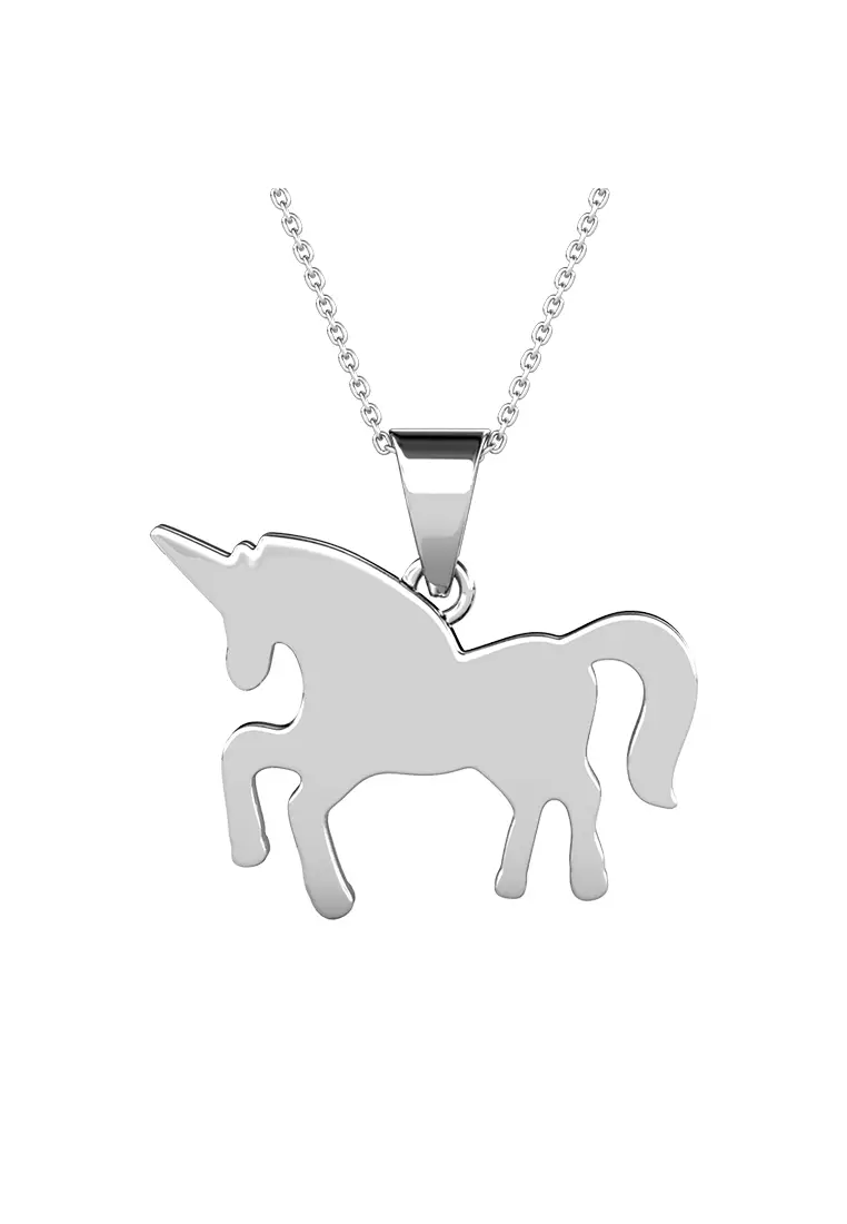 Her Jewellery The Unicorn Pendant White Gold Luxury Crystal Embellishments plated with 18K Gold