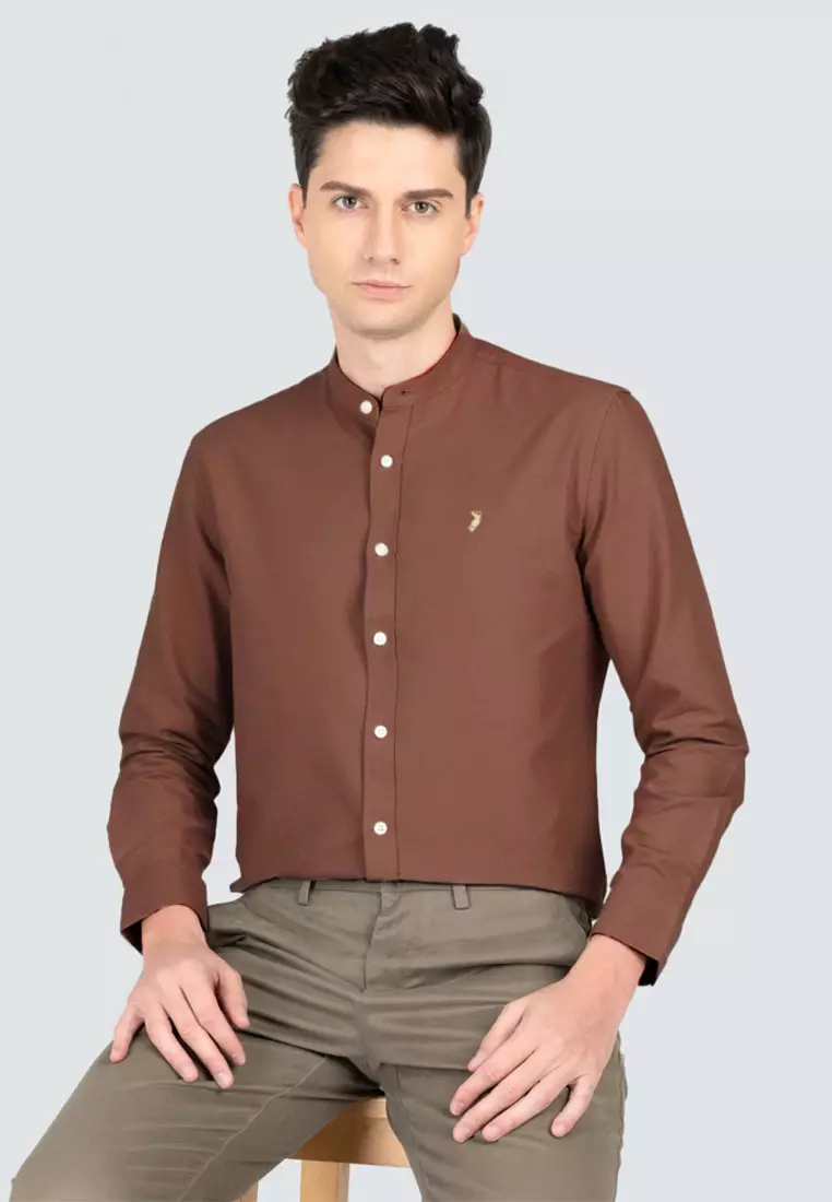 Polo Haus - Men’s Cotton Mix Signature Fit Mandarin Collar MBLSE002