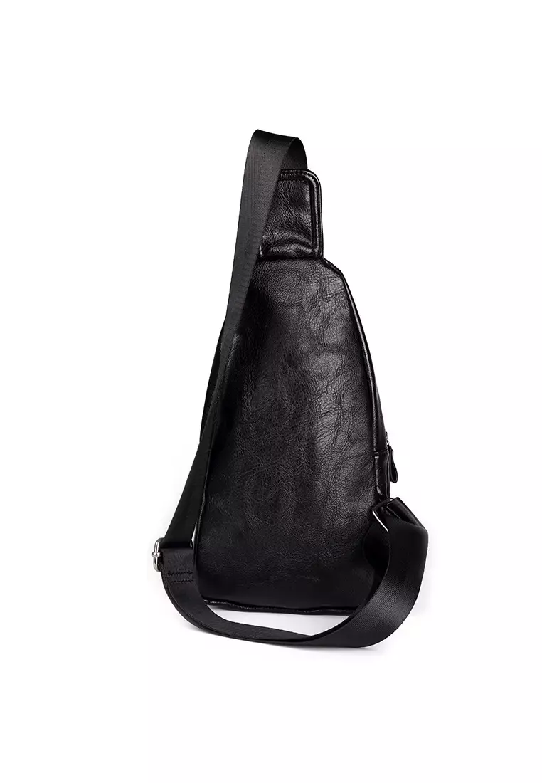 Buy Lara Men's Soft Plain Zipper Light Crossbody Chest Bag - Black 2024 ...