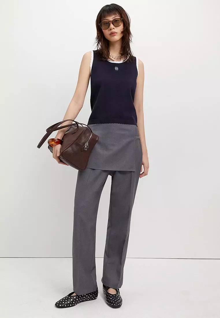 Embroidered Logo Knit Top