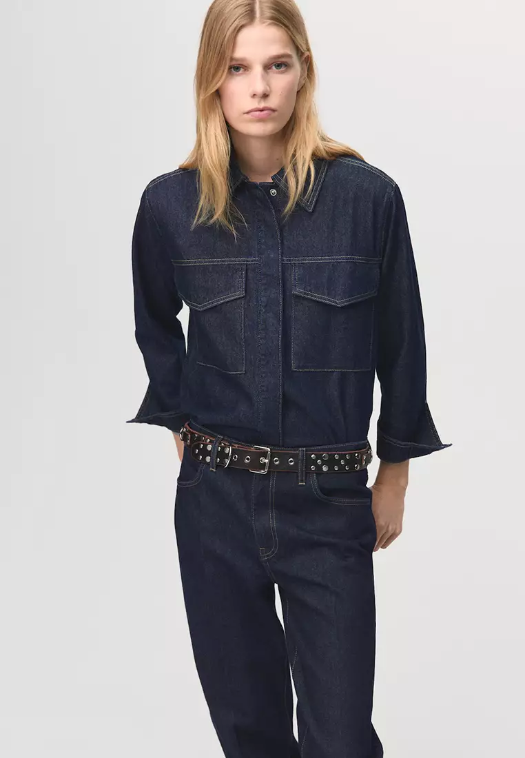 Straight-Leg Jeans With Seam Stitching