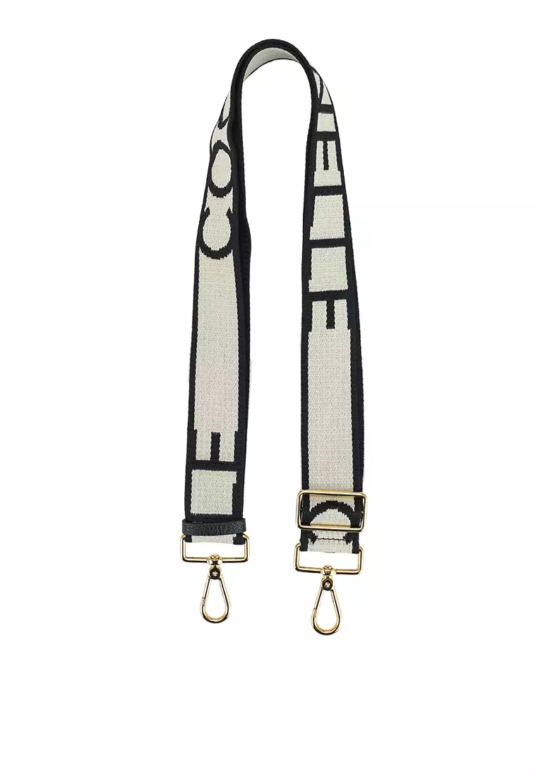 Buy Coccinelle Nastro Signature Shoulder Strap in Chalk Noir 2024