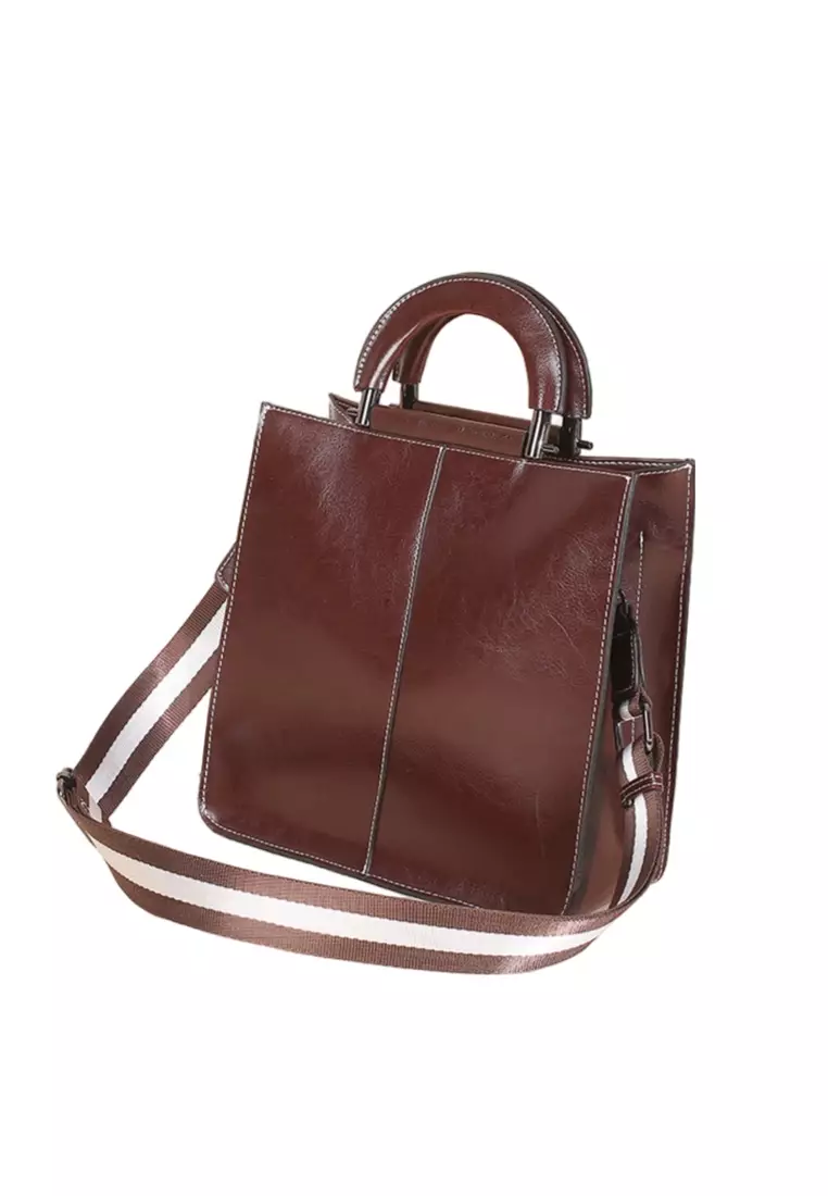 Women's Retro Cowhide Leather Shoulder Bags Tote Bags