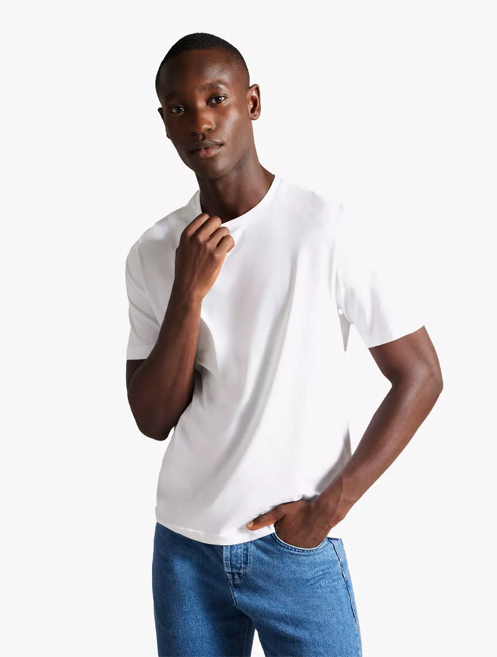 TYWINN Short Sleeve Regular Fit Plain T-shirt - White