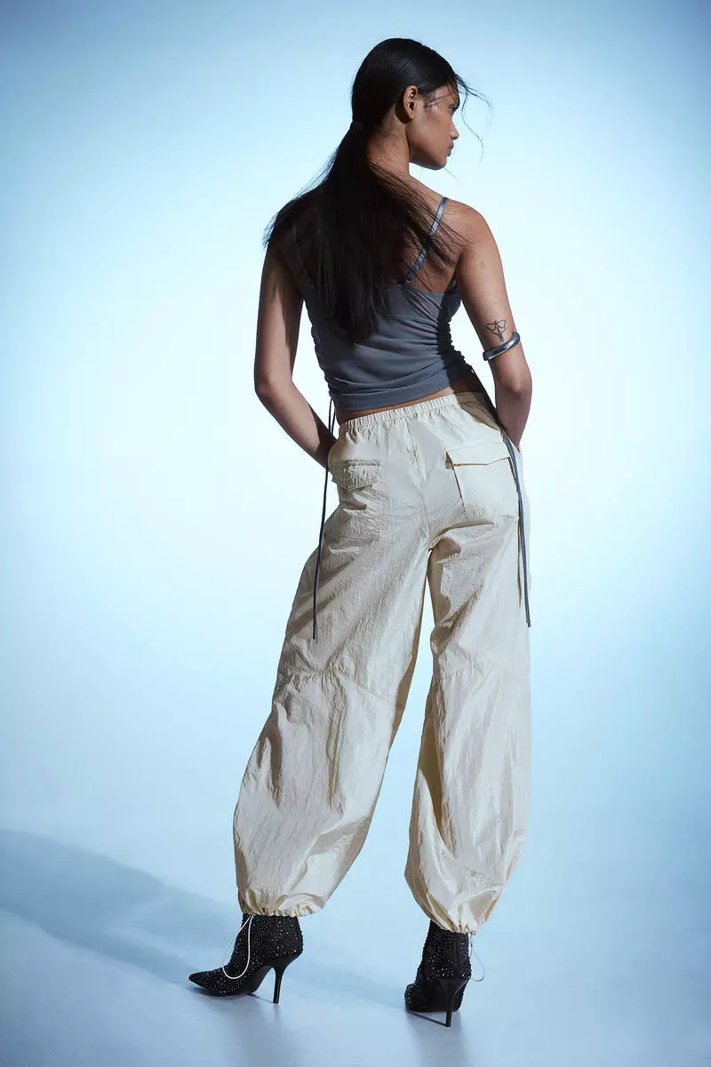 Nylon parachute trousers