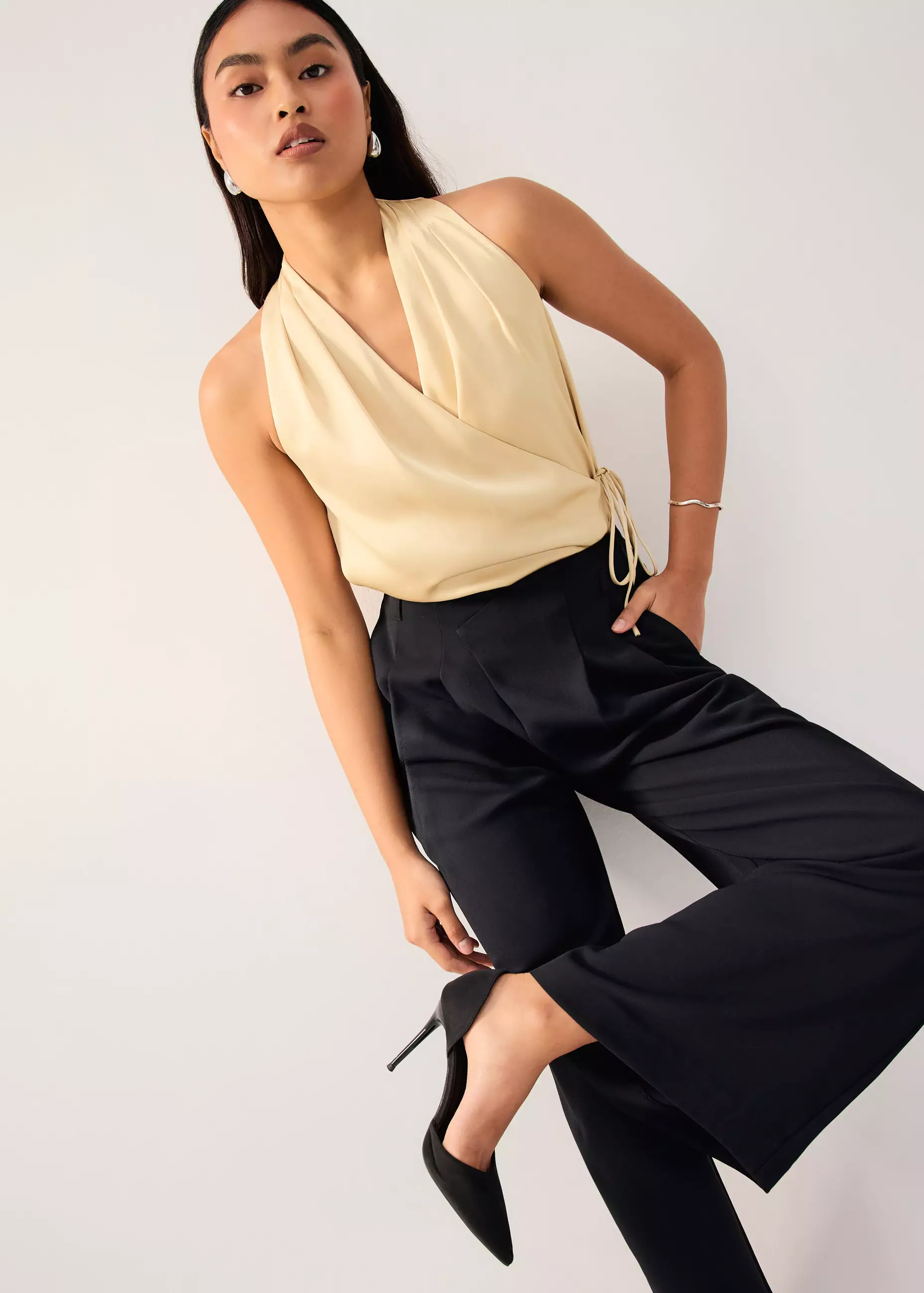 Atasan Wanita - Kareena Front Wrap Satin Top