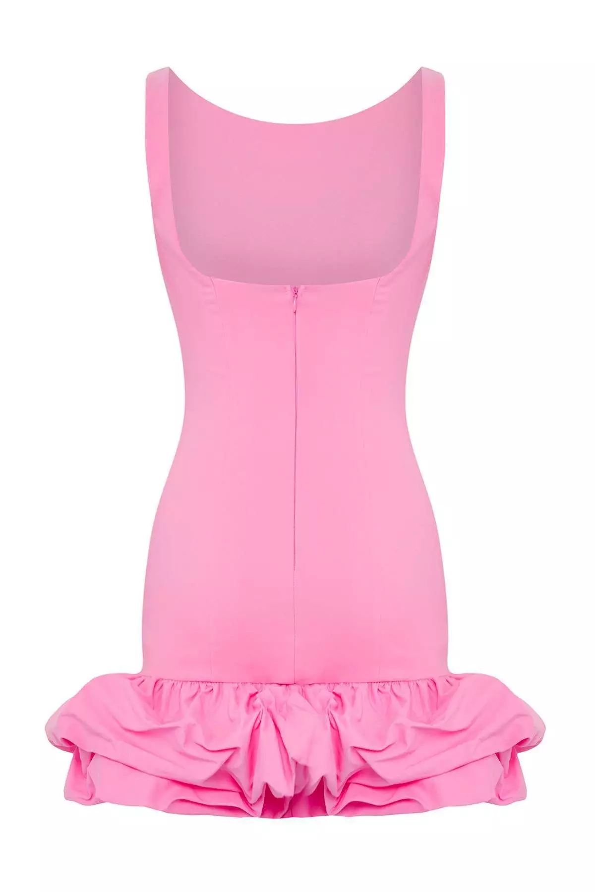 Pink Balloon Skirt Detailed Inner Shorts Lined Woven Short Dress Tprss25El00059