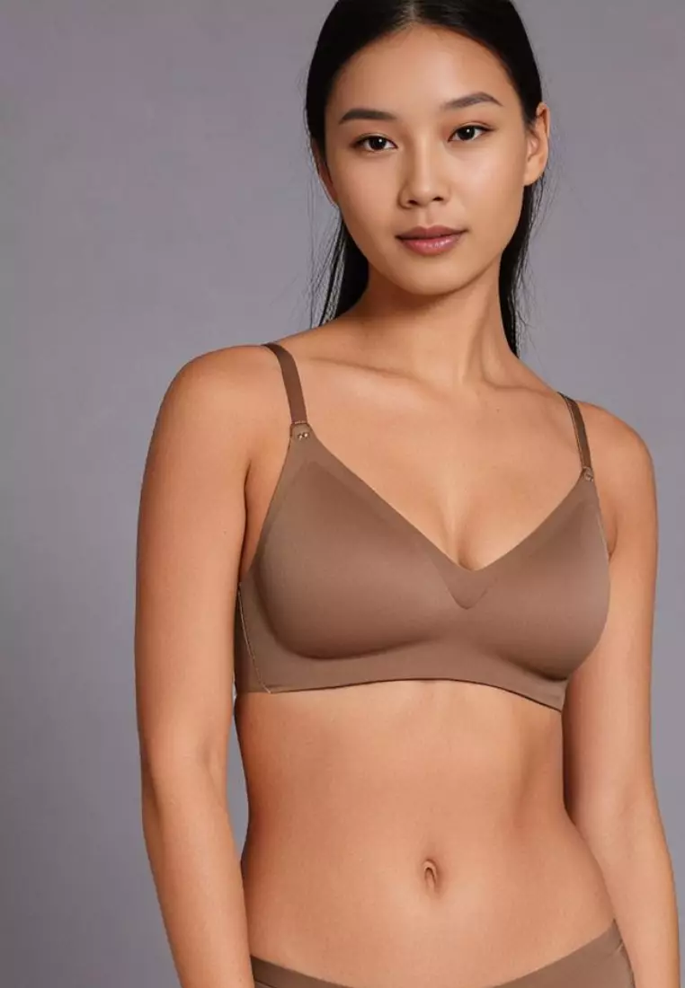 Nadia Seamless Wireless Bra in Brown
