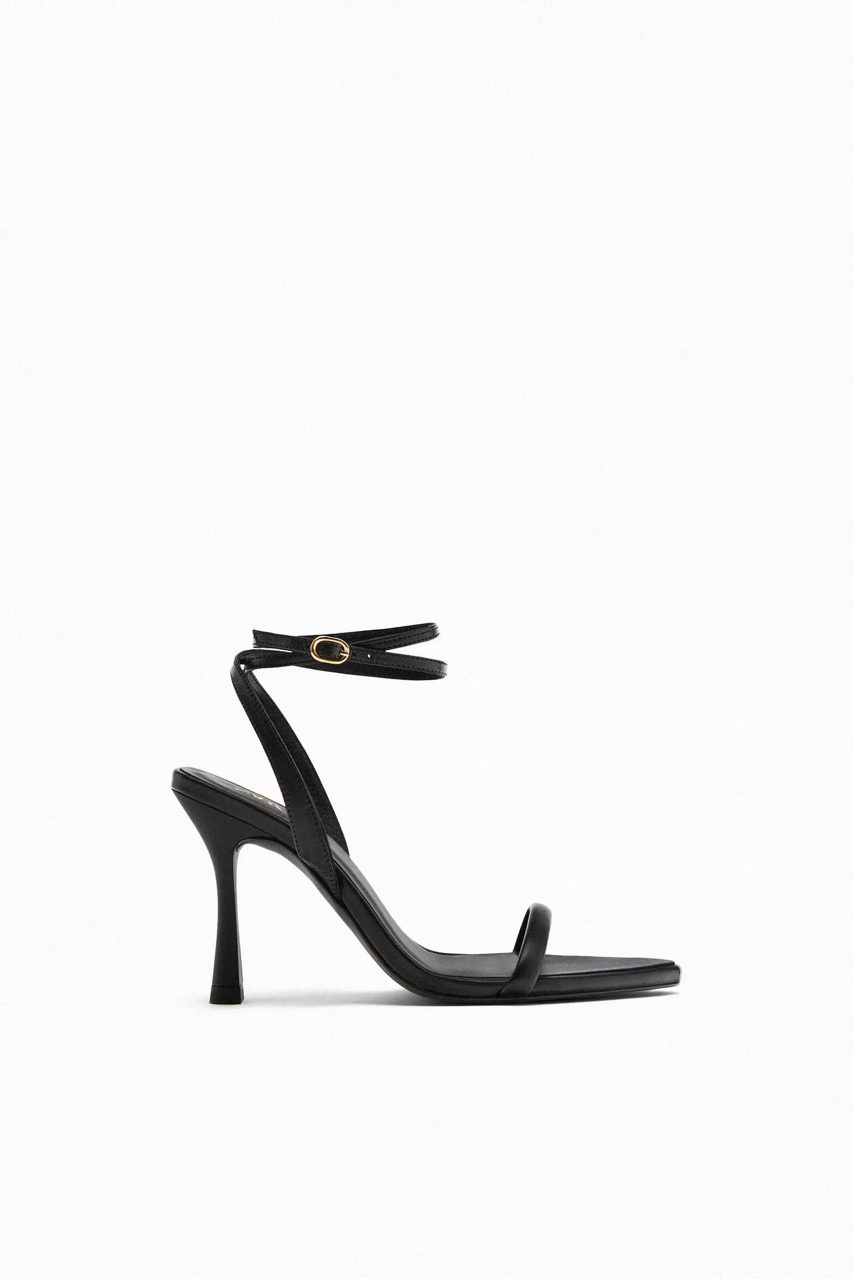 Zara heeled leather sandals with thin straps hotsell