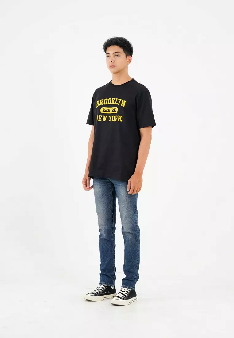 3Second Men's T-Shirt Short Sleeve Regular Fit Cotton Lilo OL-C870125