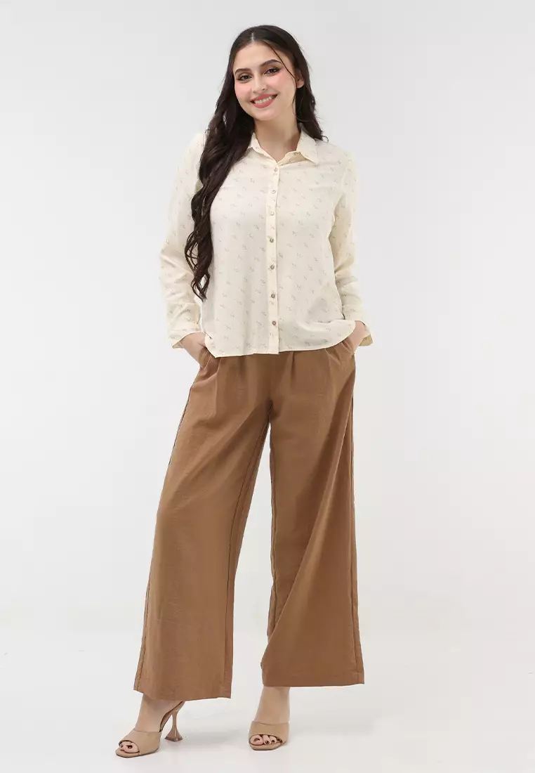 Woven Printed Rayon Long Sleeves Blouse