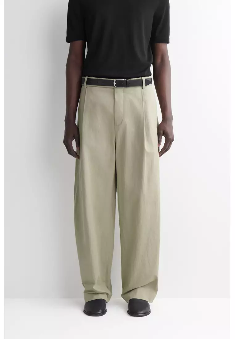 COS COTTON-LINEN RELAXED-FIT BARREL-LEG TROUSERS 2026 | Buy COS