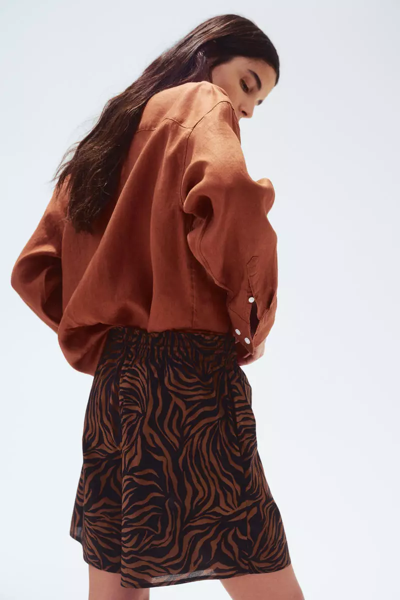 Printed drawstring shorts