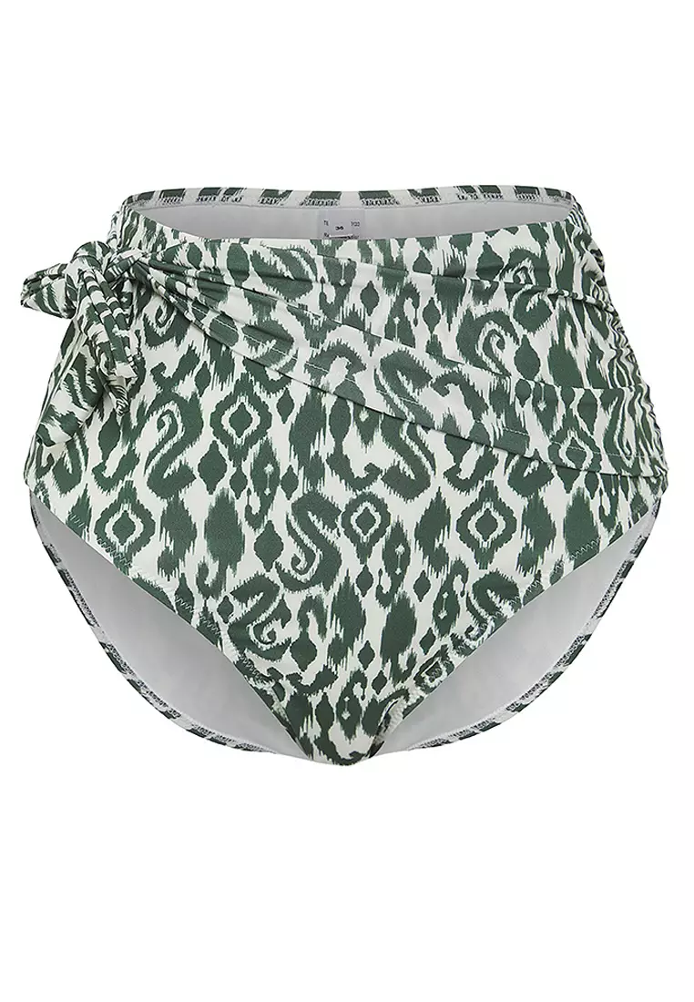 Ethnic Patterned Tied High Waist Hipster Core Bikini Bottom