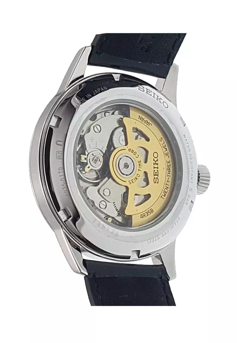 Jam Tangan Pria Seiko Presage Original Garansi Resmi SRPB43 SRPB43J1 Strap Black Leather Automatic Ice Blue Cocktail Time “Sky Diving”