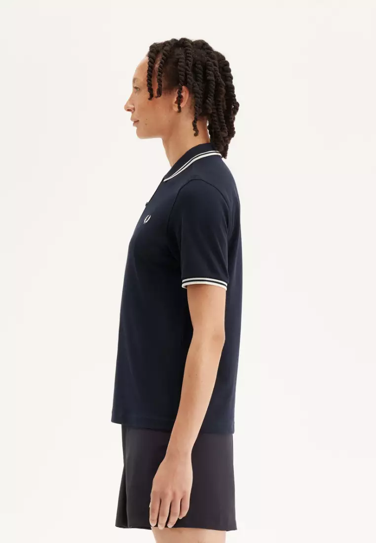 Fred Perry G3600 The Twin Tipped Fred Perry Shirt (Navy / Oatmeal / Oatmeal)
