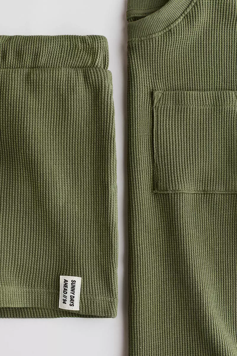2-piece waffled cotton set