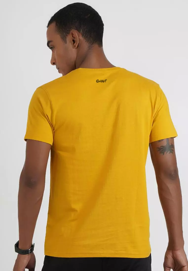 Train Eat Sleep Yellow Cotton Short Sleeve Crew Neck Workout/Training Tee