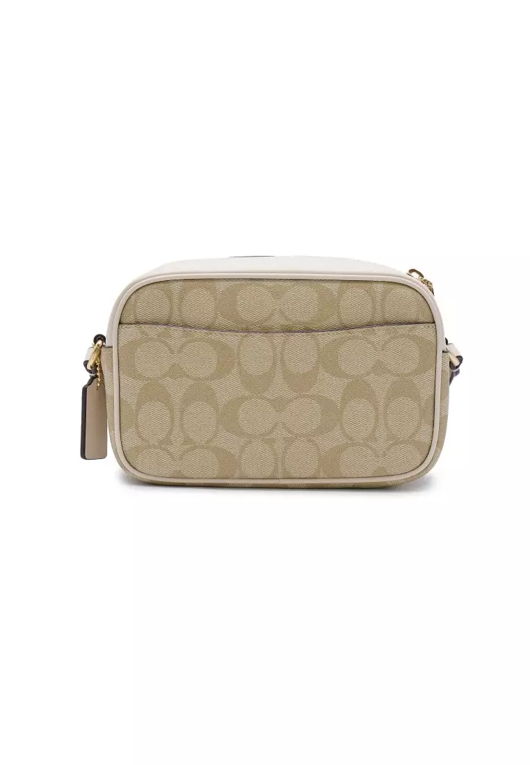 COACH Mini Jamie Camera Bag In Signature Canvas (CQ874) – IM / Light Khaki / Chalk
