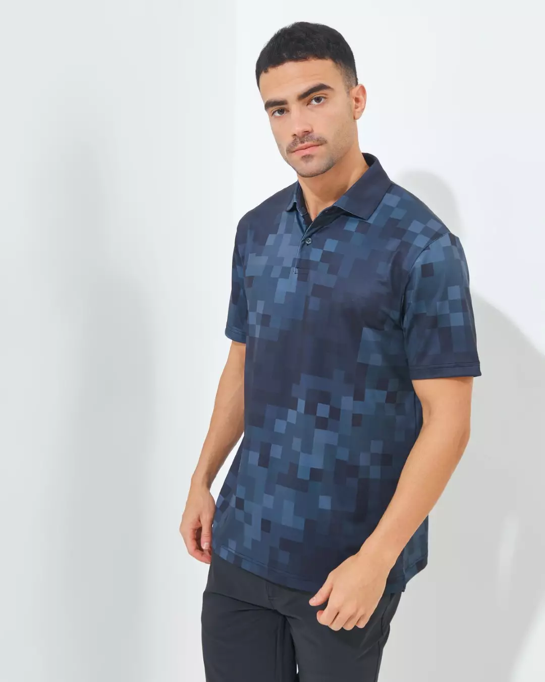 Jack Nicklaus Kowloon Premium Random Print Polo Caviar Colour Caviar - Fitting Regular