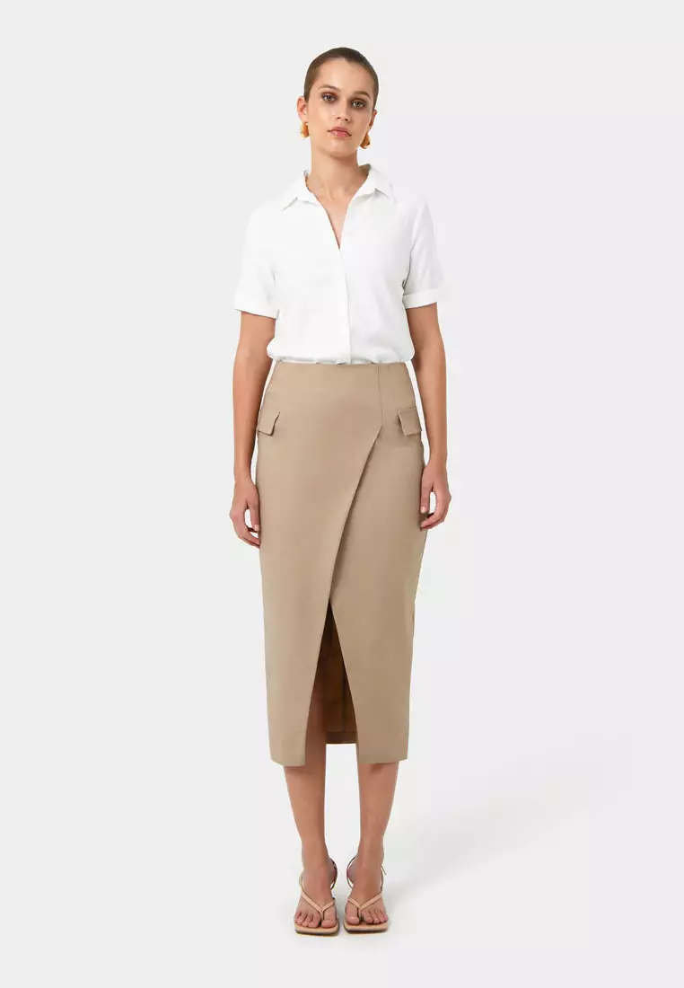 Abby Asymmetric Tailored Skirt