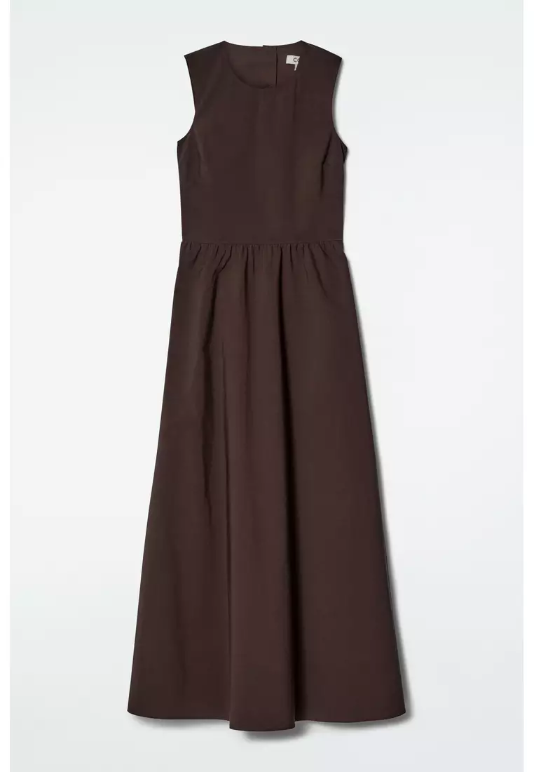 OPEN-BACK COTTON MAXI DRESS