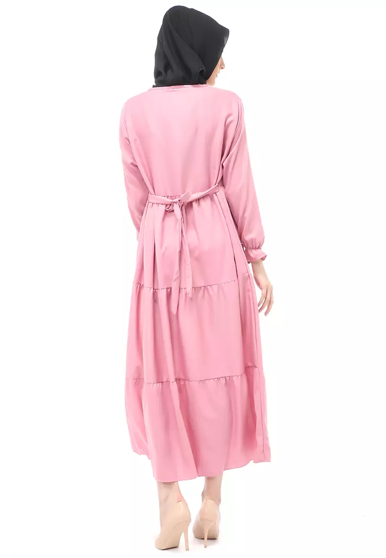 Alvia Gamis Rempel Panjang Wanita Motif Polos Long Sleeve Regular Fit - Dusty