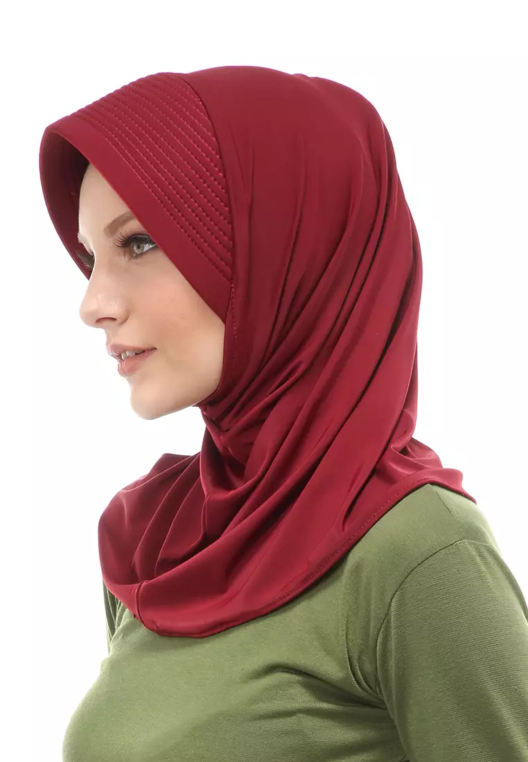 Layla Hijab Sport Instan Wanita Muslimah Relaxed Fit - Maroon