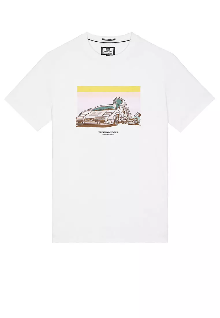 MENS WHITE QUAALUDES GRAPHIC TEE