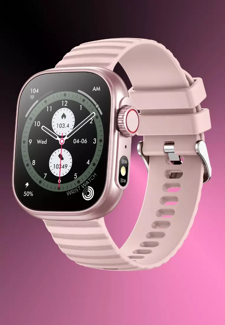 Ladies Smart Watch, Silicone Strap - Multi-functions - Bluetooth Call - Flash light IOS/Android