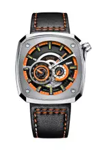 Silver, Black, Orange