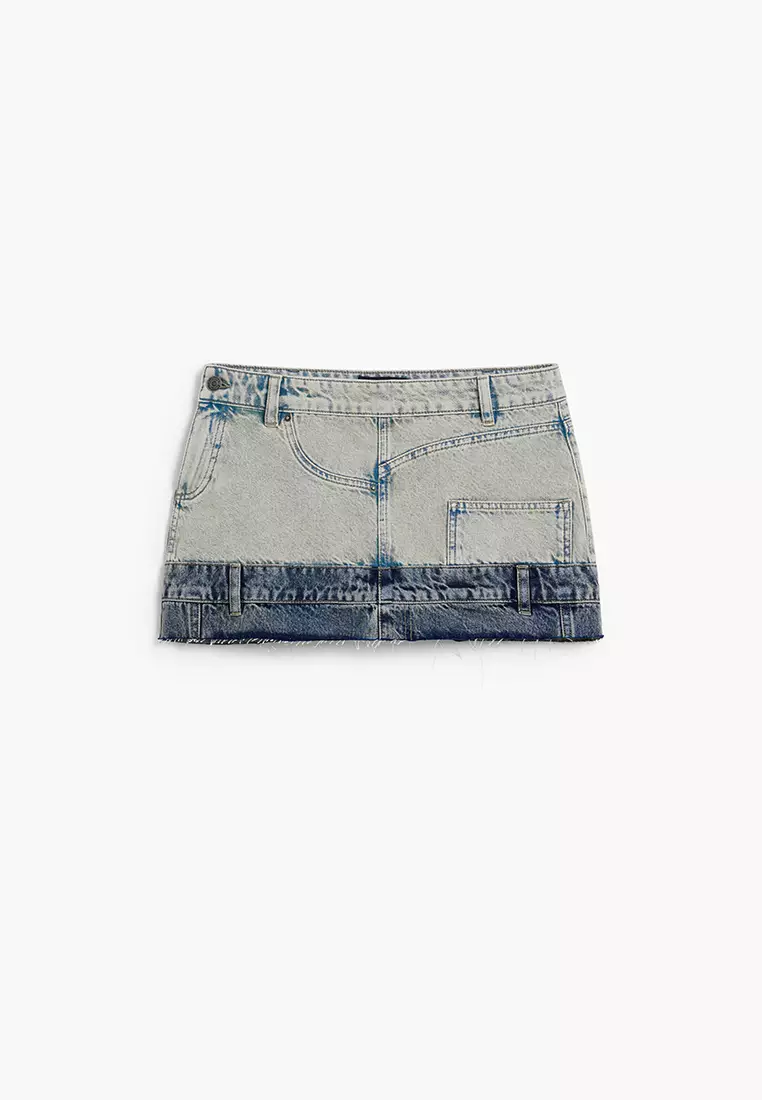 Double-waist mini skirt