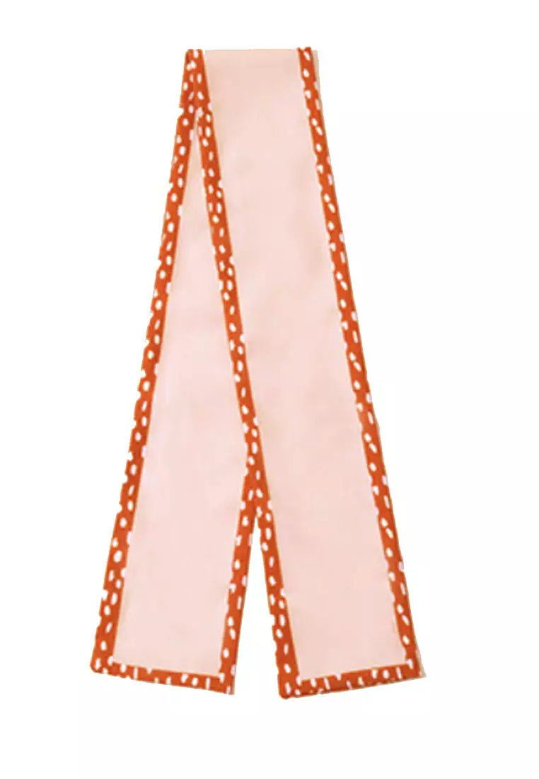 Aksesoris Wanita Solid Colour Twilly Skinny Multi purpose Scarf Wanita Peach