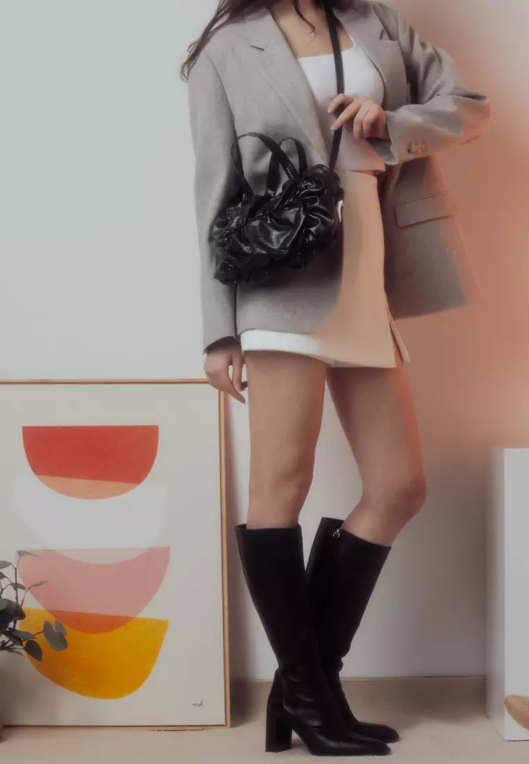 POPCORN JAZZ Nylon Crossbody Bag Black