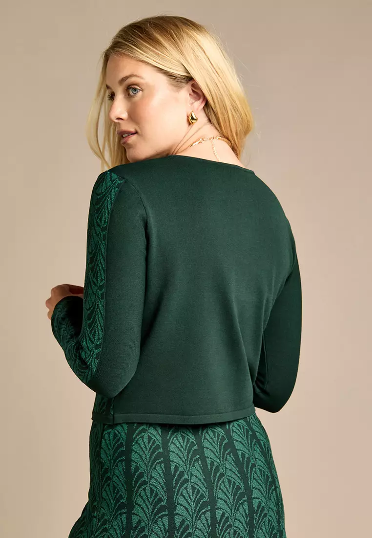 Katie Navy Knitted Jacquard Top