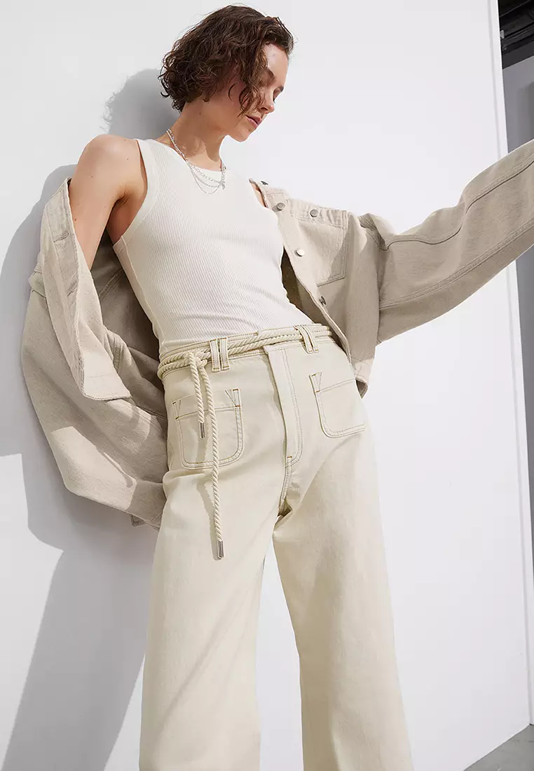 Patch-Pocket Bootcut Jeans