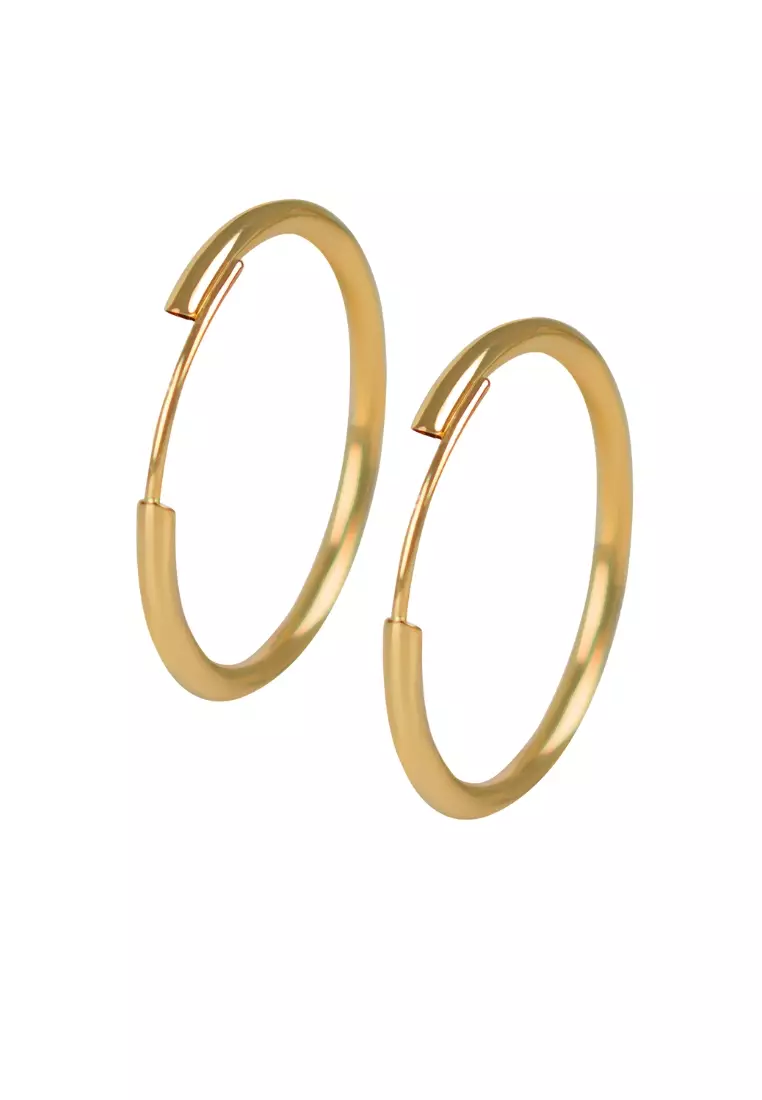 Small Easy Hoop Earrings 18k Gold