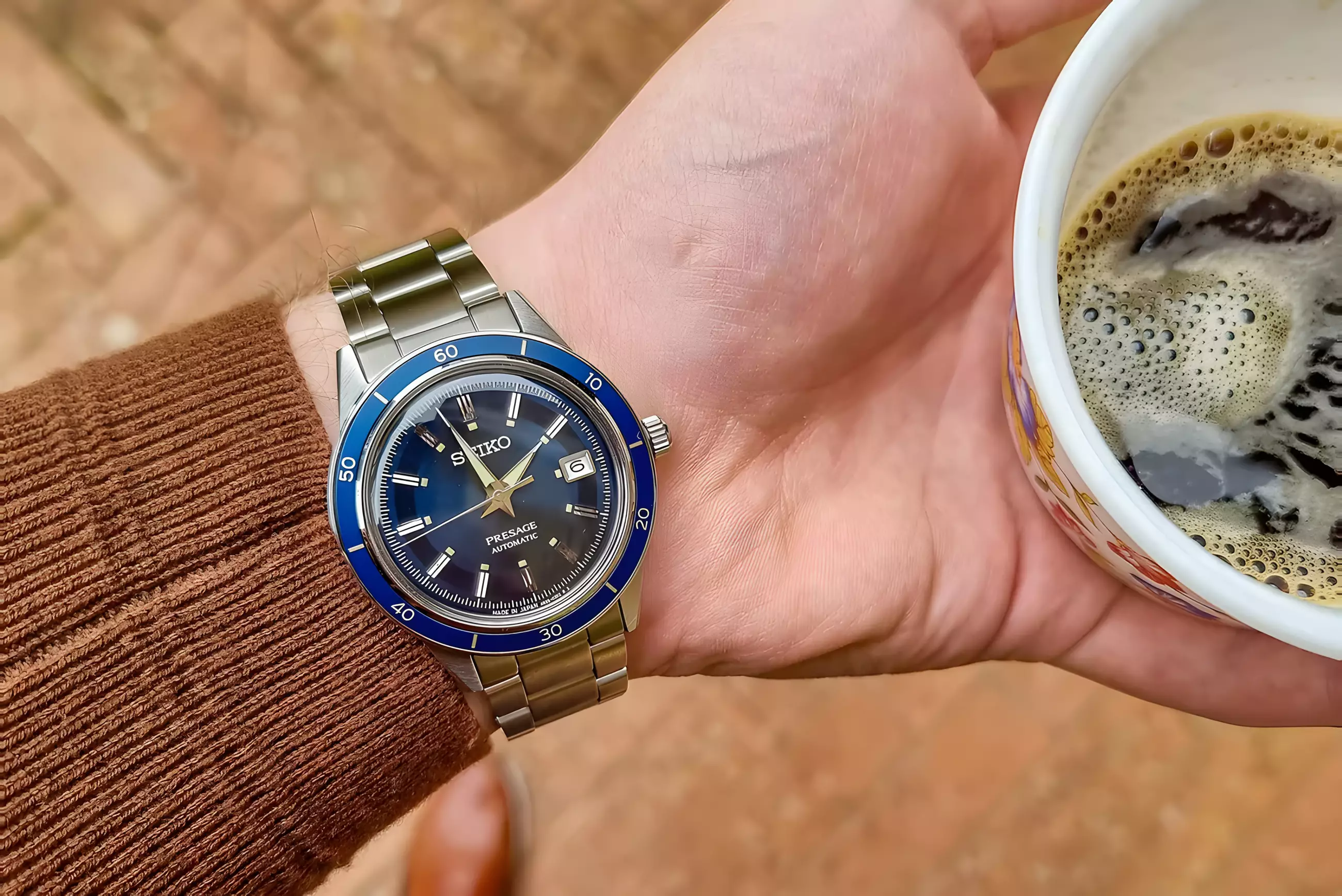 Seiko Presage Style 60’s - Jam Tangan Automatic Pria - Vintage Blue Dial - All Stainless Steel - SRPG05J1