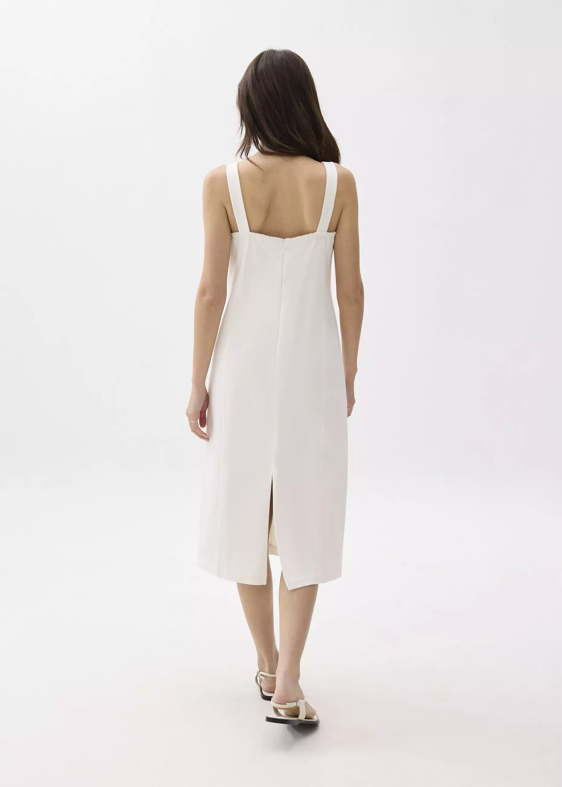 Dress Wanita - Cotton V-neck Column Midi Dress