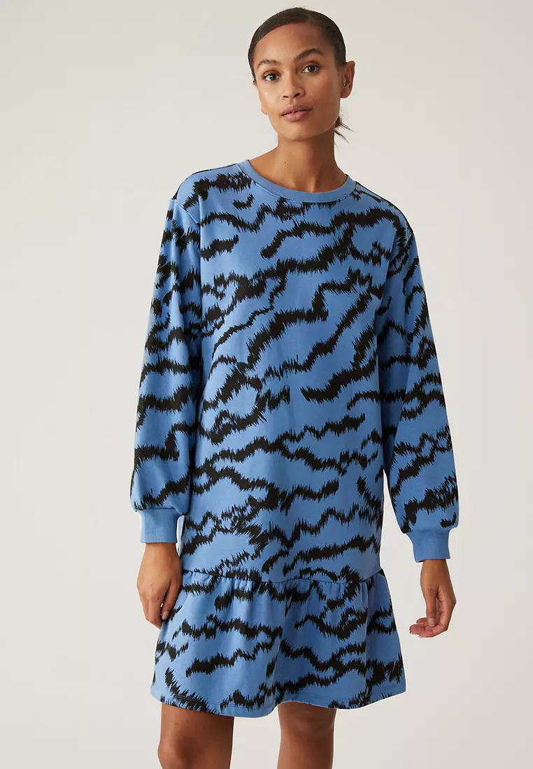 Jual Marks u0026 Spencer Cotton Rich Animal Print Jumper Dress Original 2023 |  ZALORA Indonesia ®