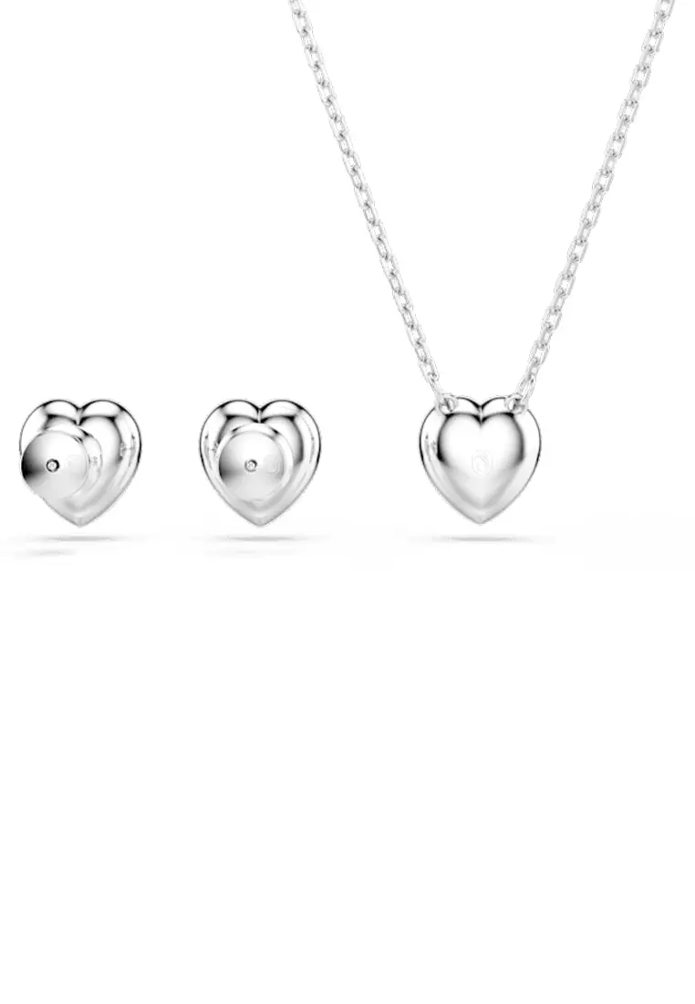 Ariana Grande X Swarovski Set, Mixed Cuts, Heart, White, Rhodium Plated