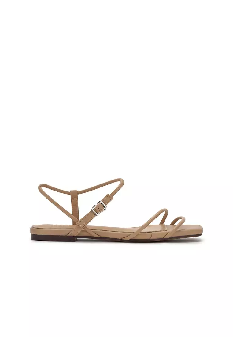 White flat sandals size 5 sale