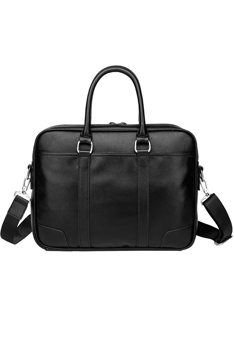 Buy Lara Plain Zipper Briefcase With Cross Body Strap - Black 2024 ...