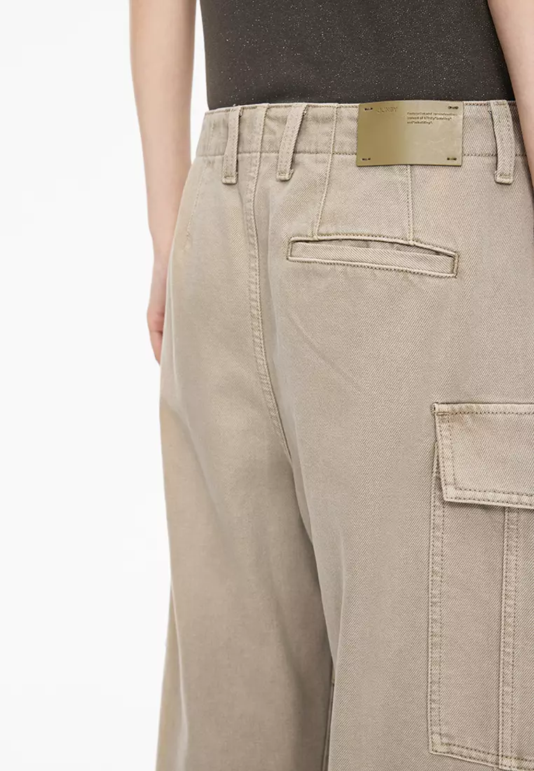 Workwear Rolled Hem Denim Extra Long Pants