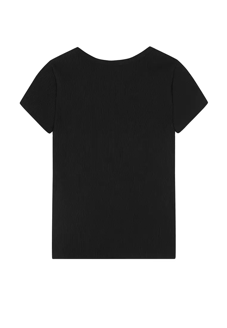 Cotton Blend Fitted Short-Sleeve T-Shirt