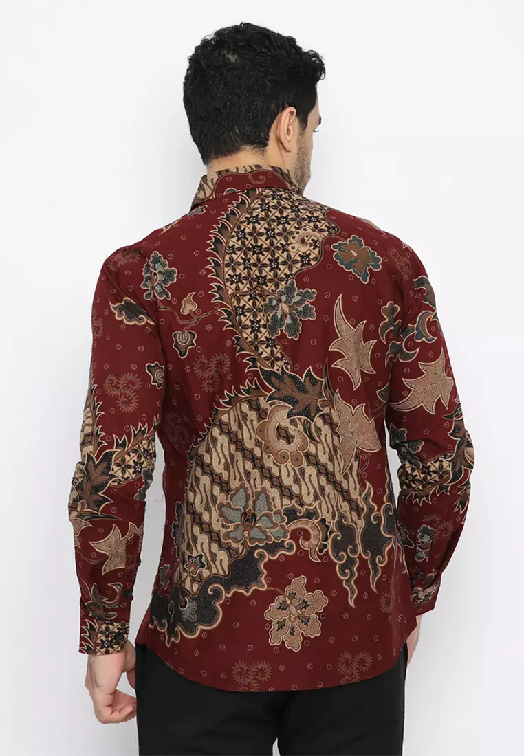 Kemeja Batik Slimfit Anargya - Maroon