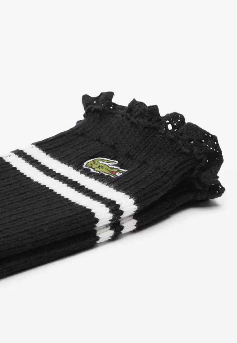 Lace Edge Ribbed Socks