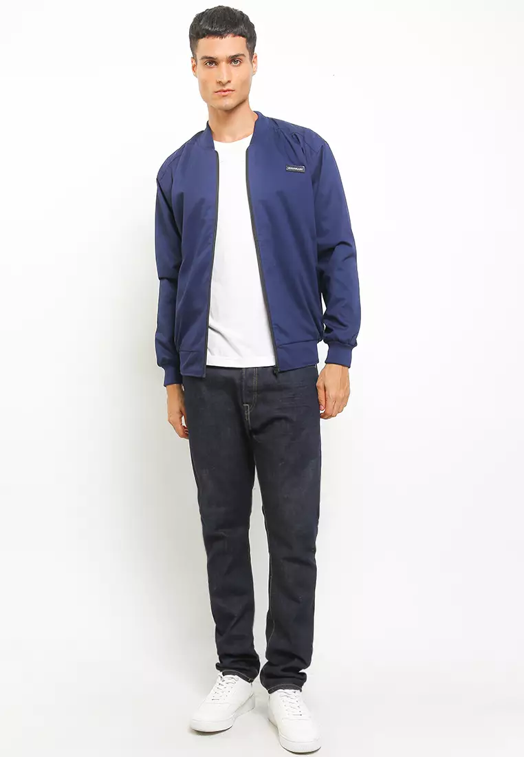 GRAHANGGRA Jaket Bomber American Drill - Navy Blue