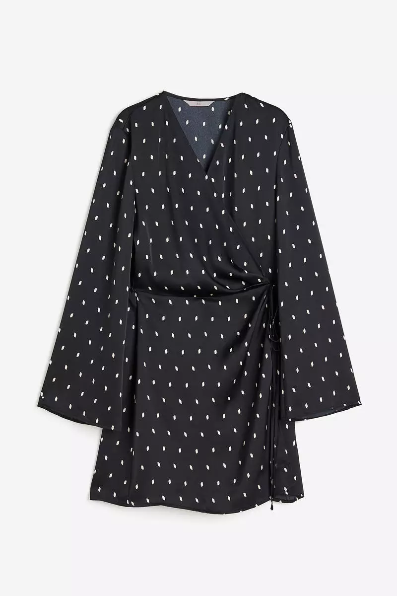 Satin wrap dress