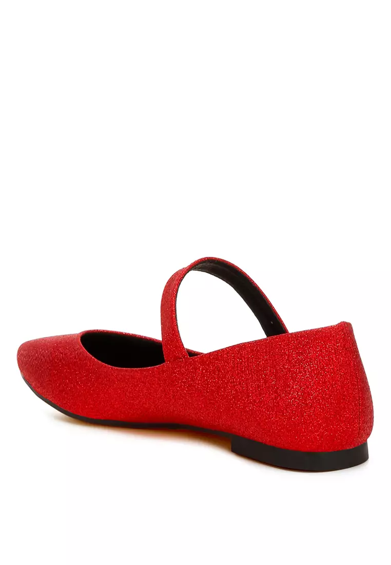 Balerina Gesper Pin Berkilau Warna Merah